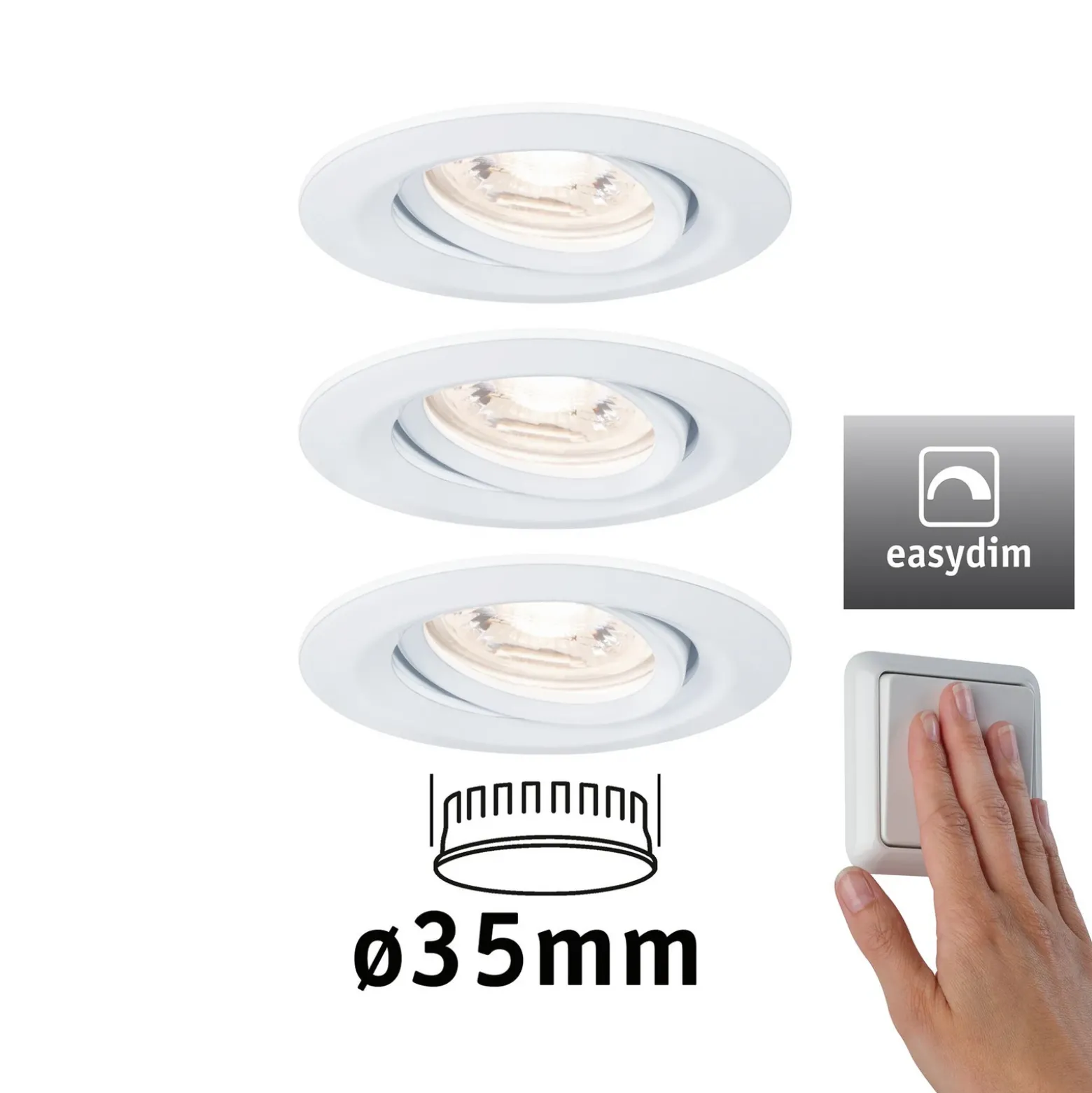 Paulmann Nova mini Plus LED easydim 3 ud. blanco