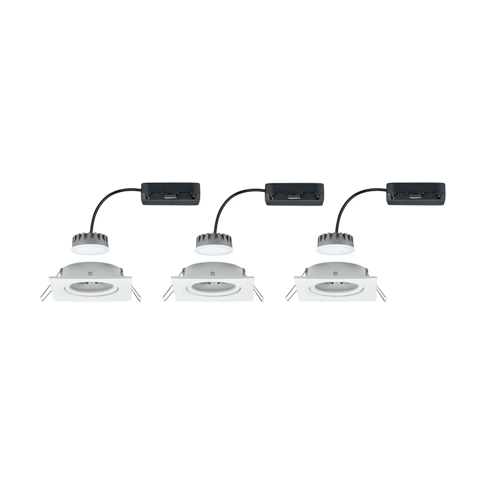 Paulmann Nova Plus 3 ud foco LED angular, blanco