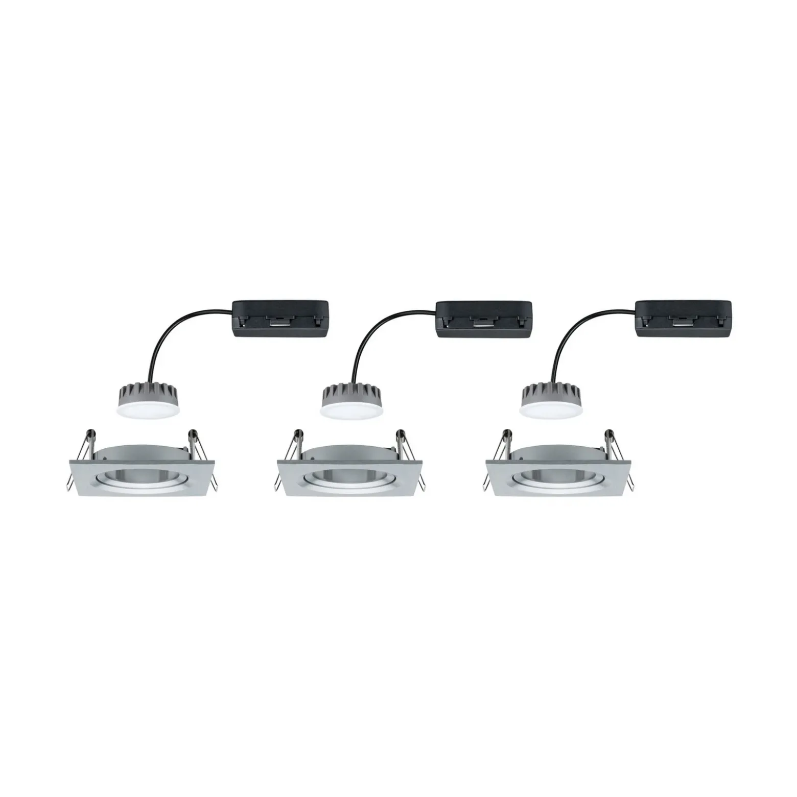 Paulmann Nova Plus 3 ud foco LED angular, aluminio