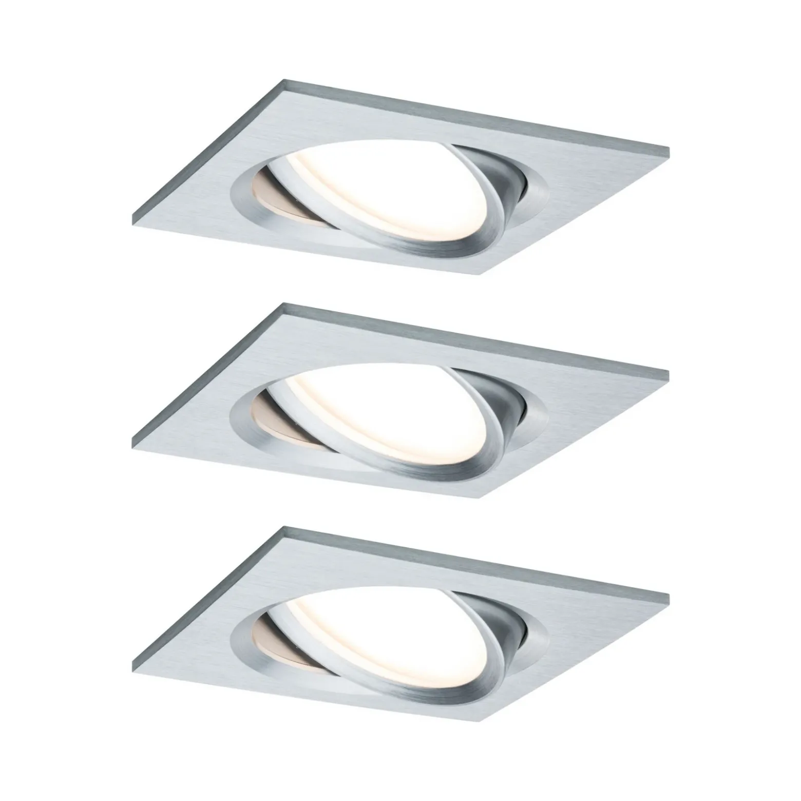 Paulmann Nova Plus 3 ud foco LED angular, aluminio