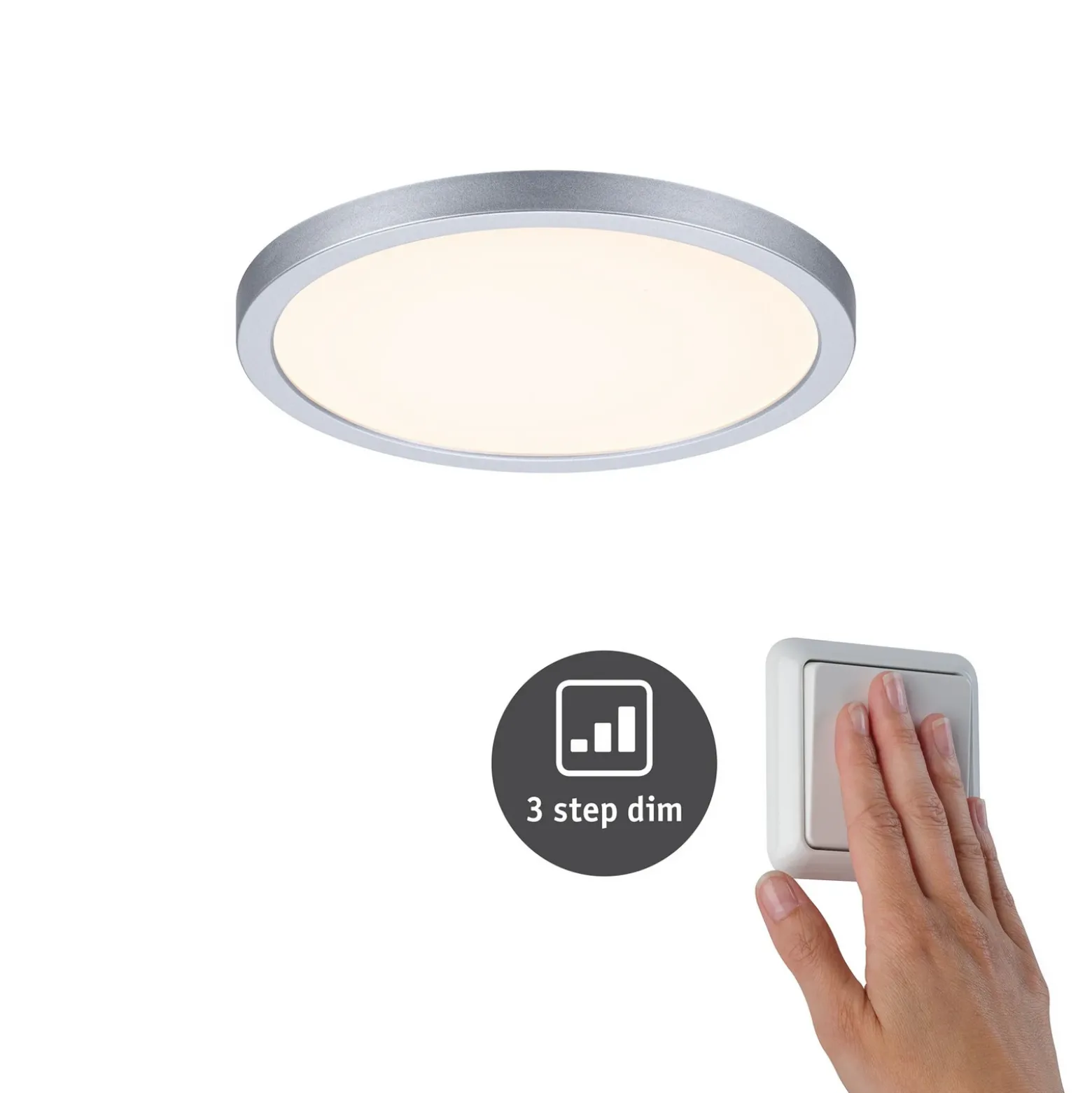 Paulmann panel Aero 830 redondo cromo 3 dim 17,5cm
