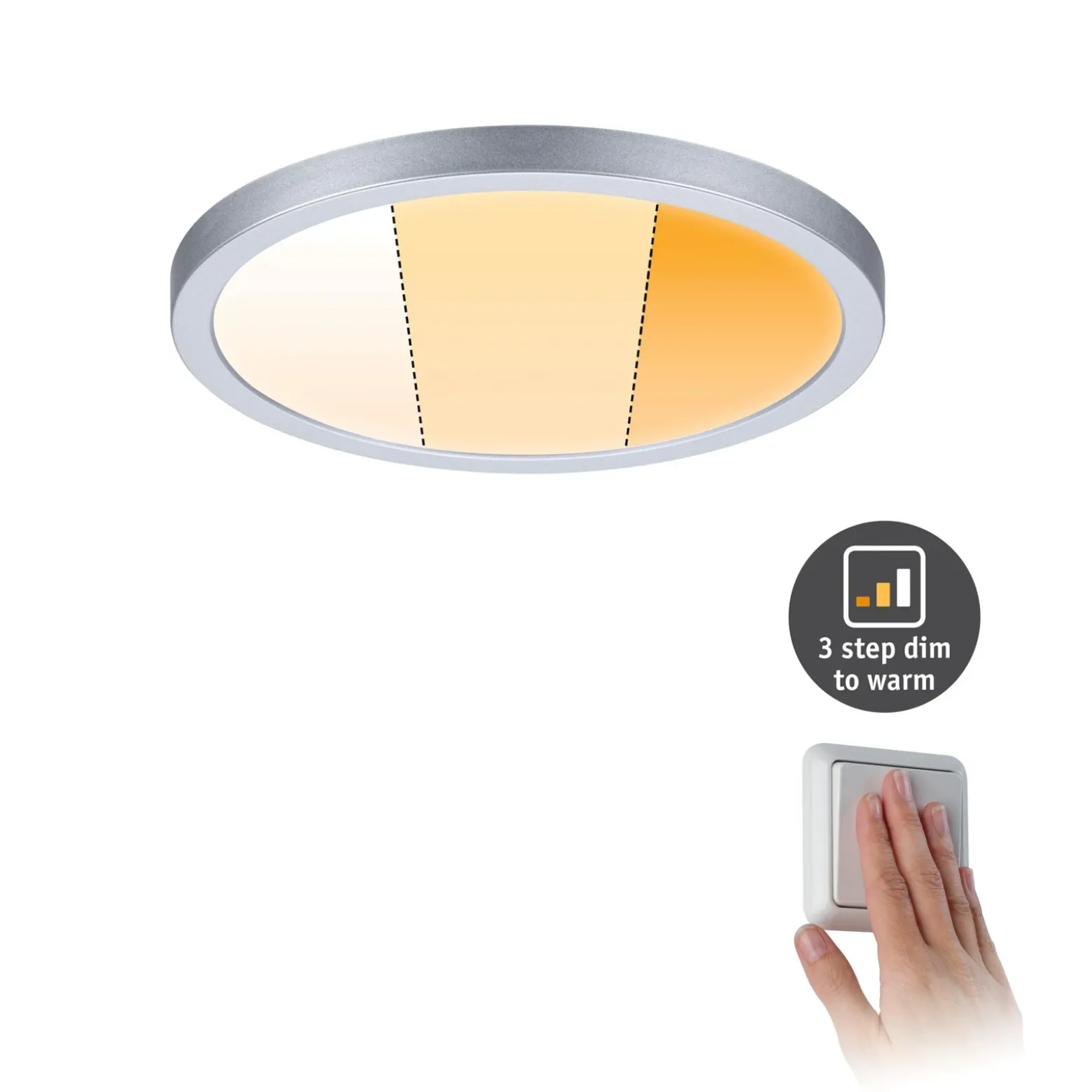 Paulmann panel LED Aero, redondo cromo 17,5c