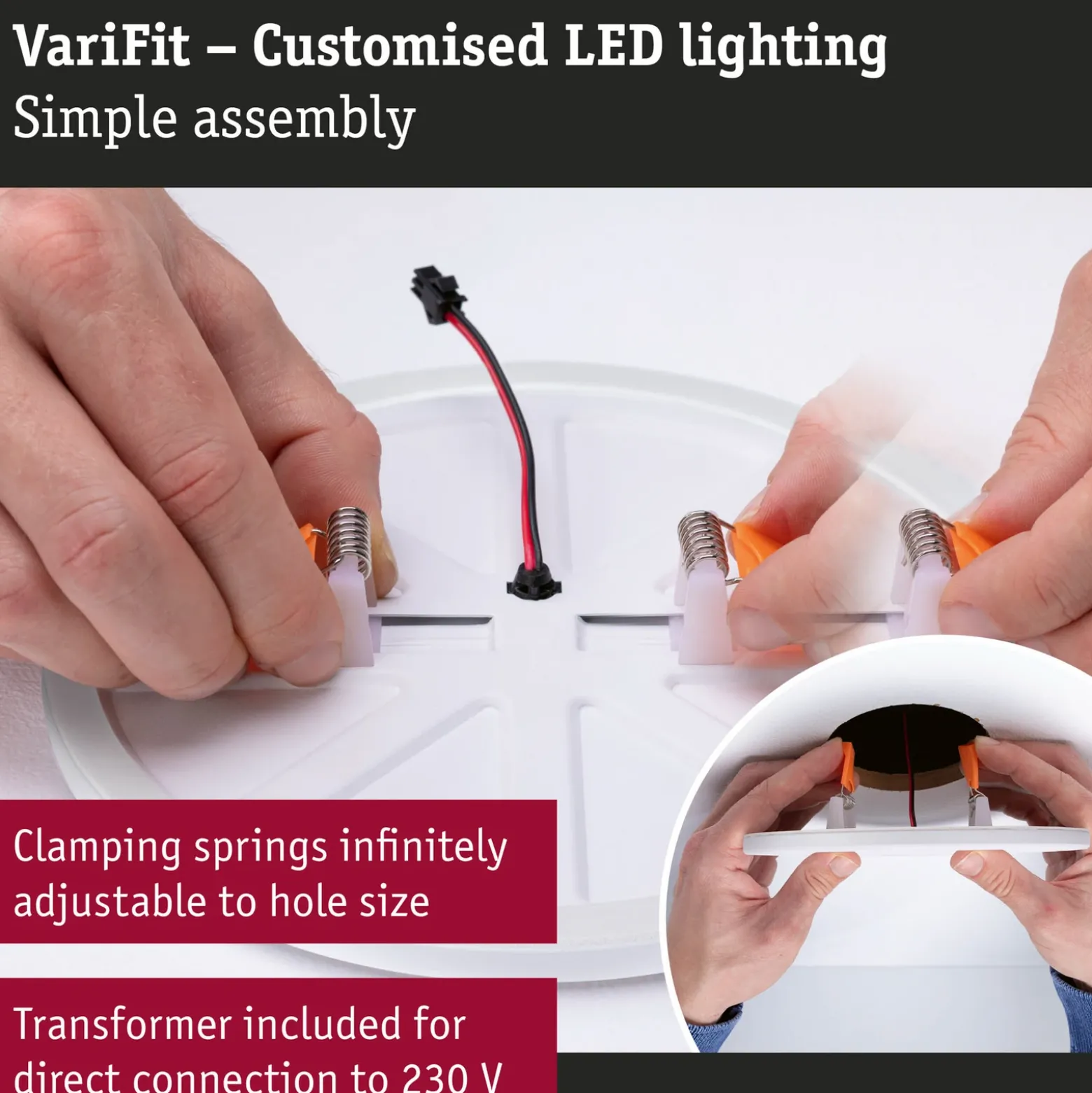 Paulmann panel LED Veluna 3.000K redondo 7,5cm