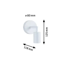 Paulmann Ravi aplique de pared E27, blanco mate