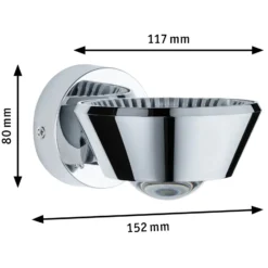 Paulmann Sabik Aplique de pared LED cromo