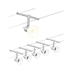 Paulmann Sheela sobre cable 5 luces cromo mate