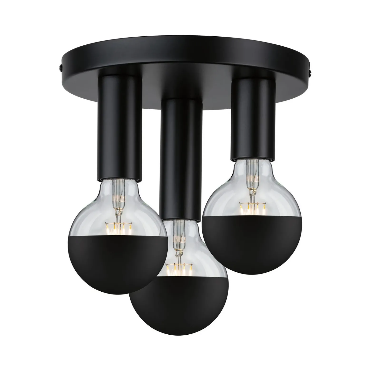 Paulmann Skogen lámpara de techo negro 3 luces