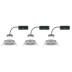 Paulmann 3 Slim Coin giratorio, atenuable, hierro
