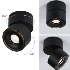 Paulmann Spircle foco de techo LED negro mate