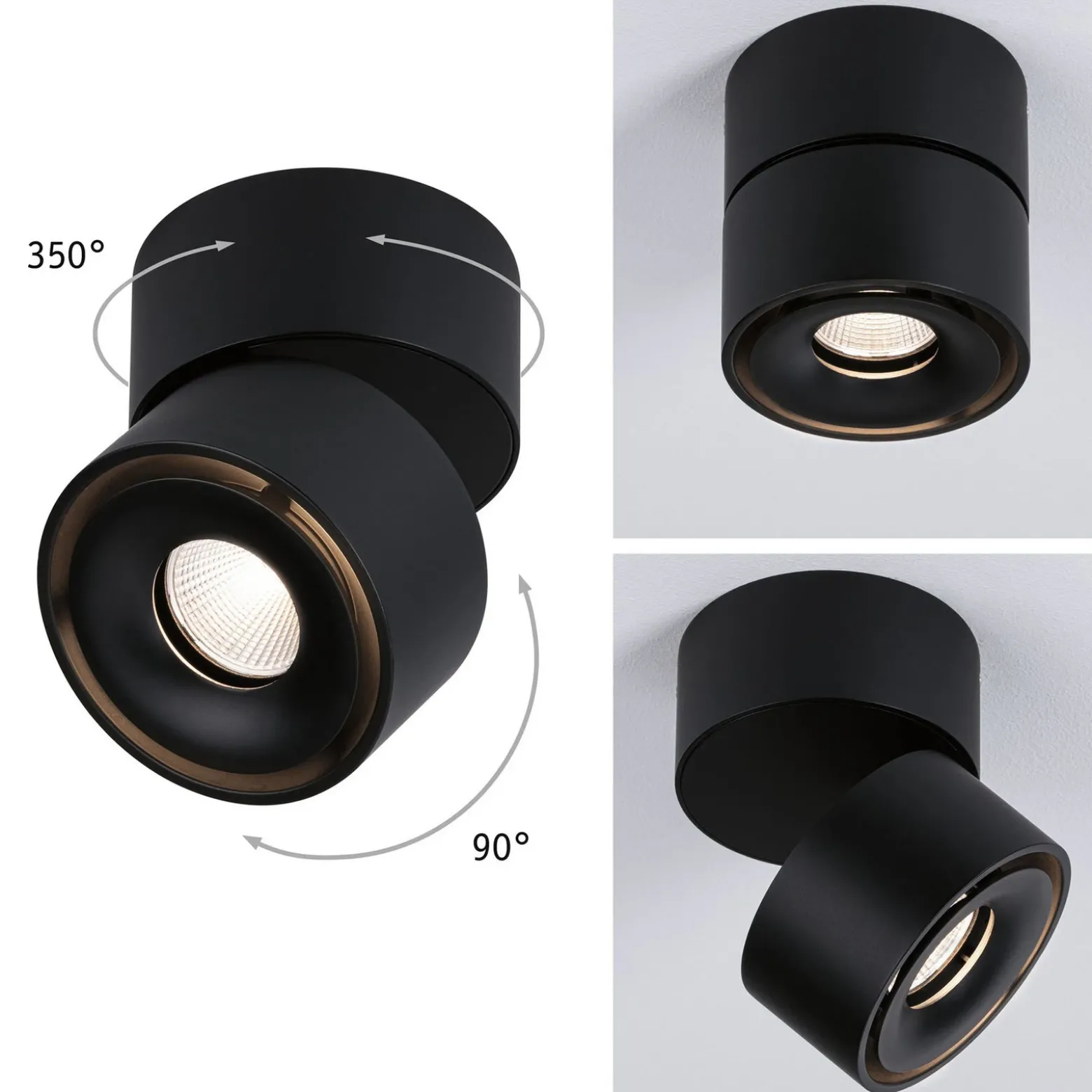 Paulmann Spircle foco de techo LED negro mate