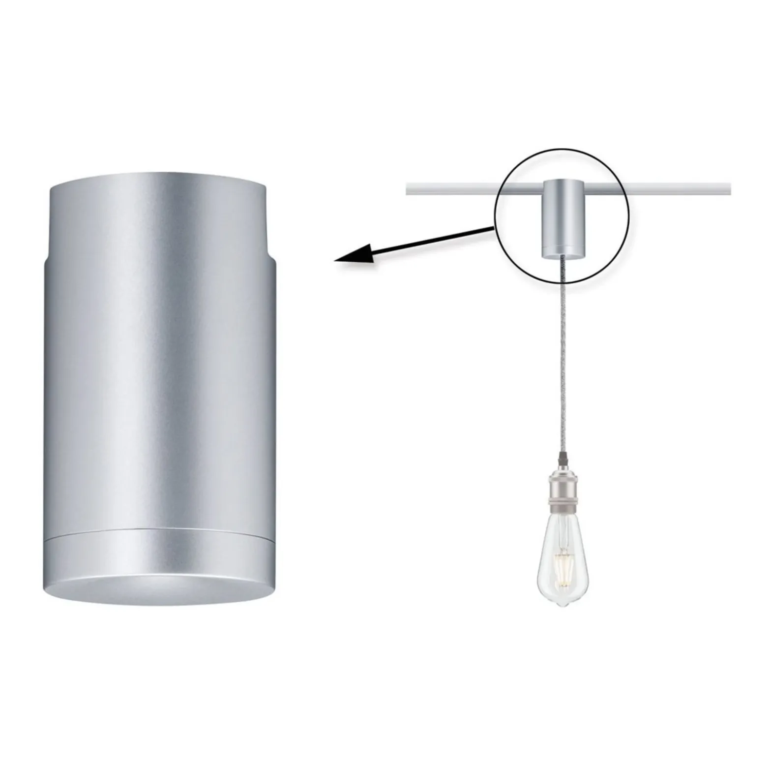Paulmann URail adaptador colgante 100W cromo