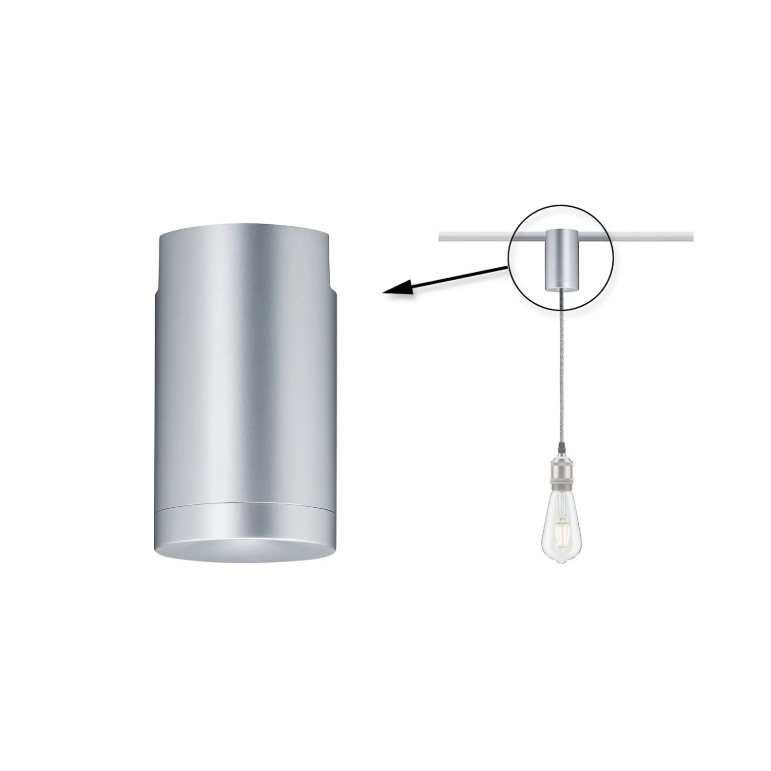 Paulmann URail adaptador colgante 100W cromo