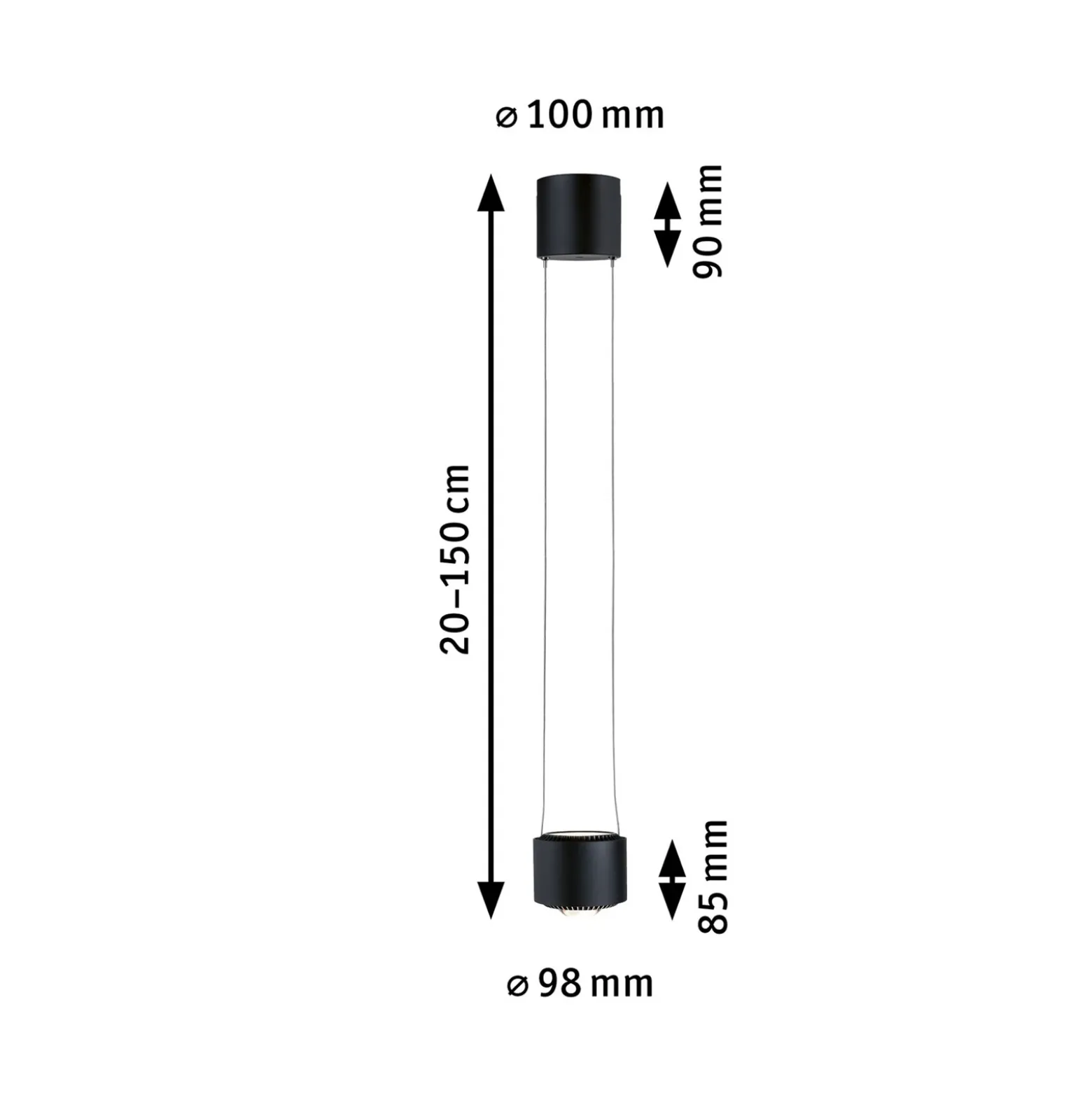 Paulmann URail Aldan péndulo LED, negro