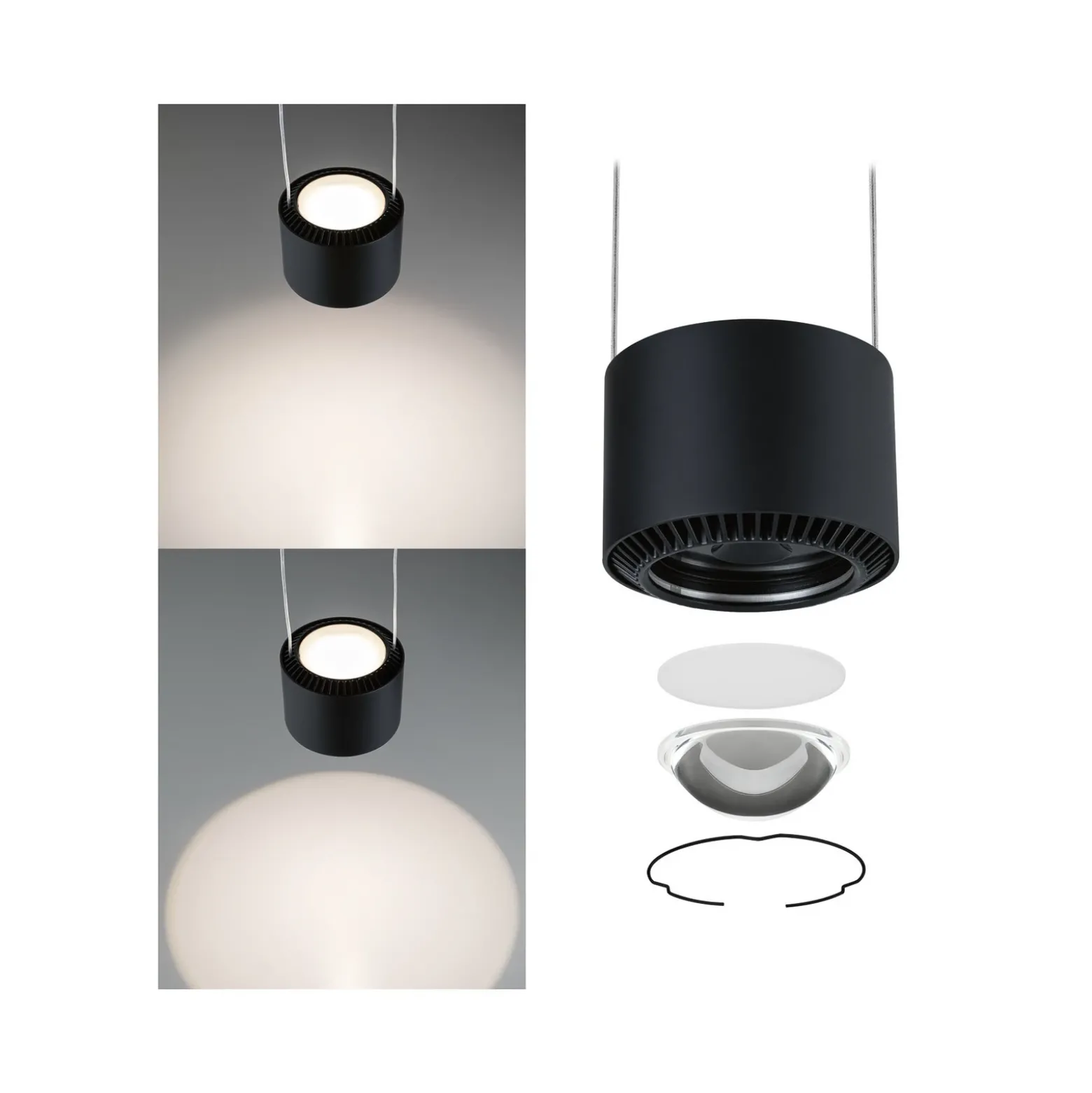 Paulmann URail Aldan péndulo LED, negro