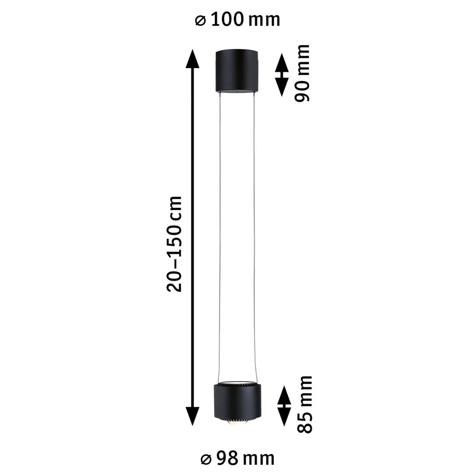 Paulmann URail Aldan péndulo LED, negro