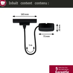 Paulmann URail Alimentación de cable Zigbee 1 m, negro mate