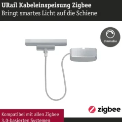 Paulmann URail Alimentación de cable Zigbee 1 m, cromo mate