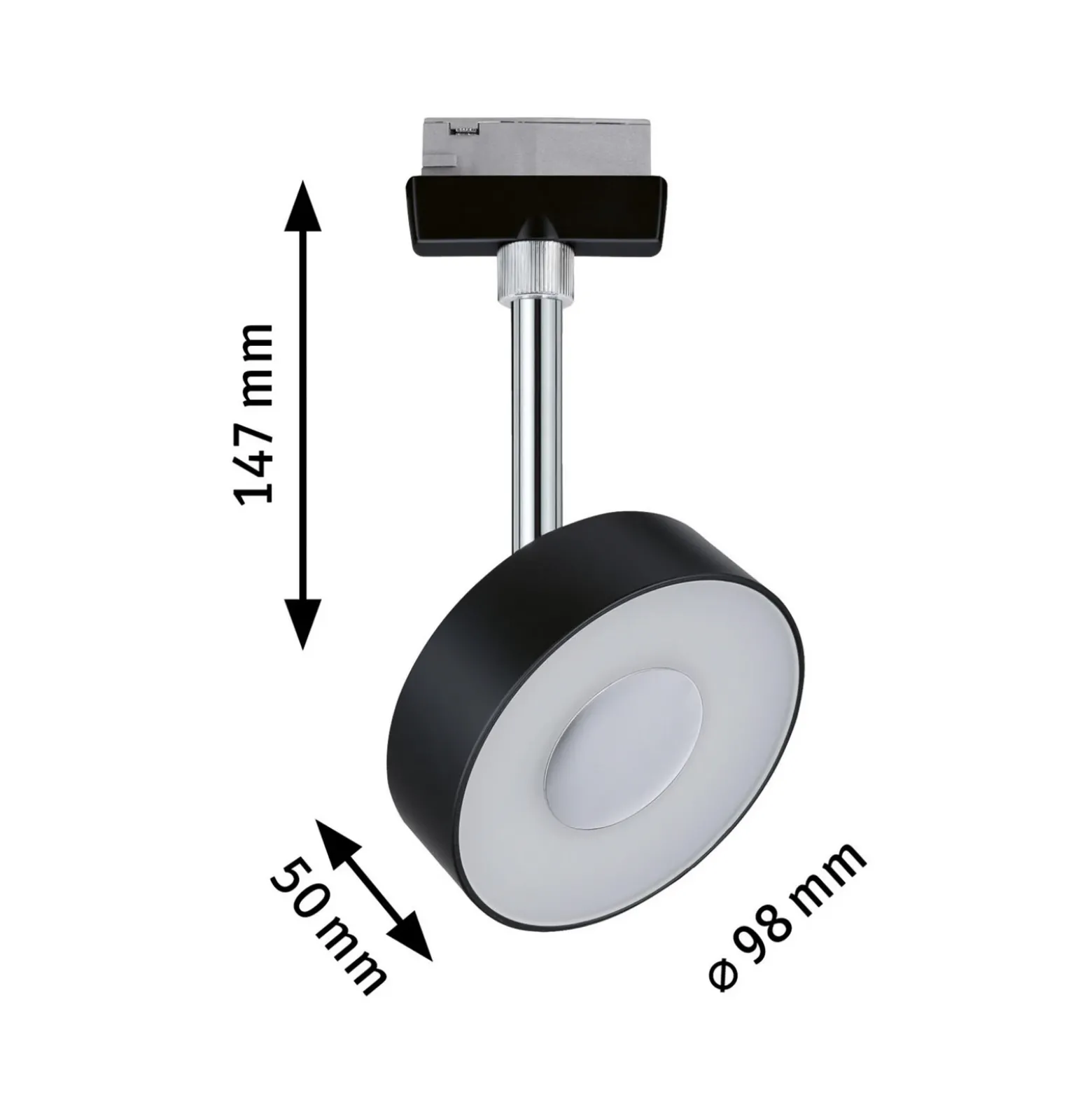 Paulmann URail foco Circle negro atenuable 2.700 K