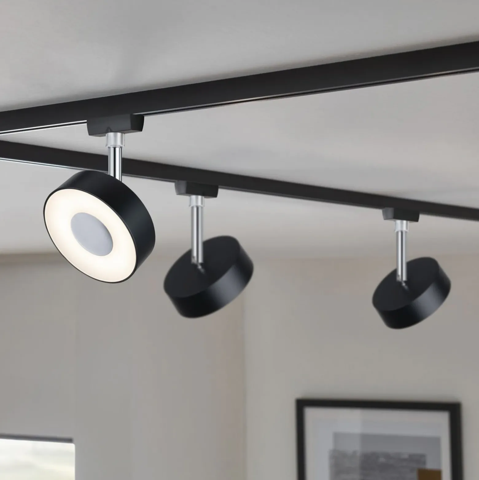 Paulmann URail foco Circle negro atenuable 2.700 K