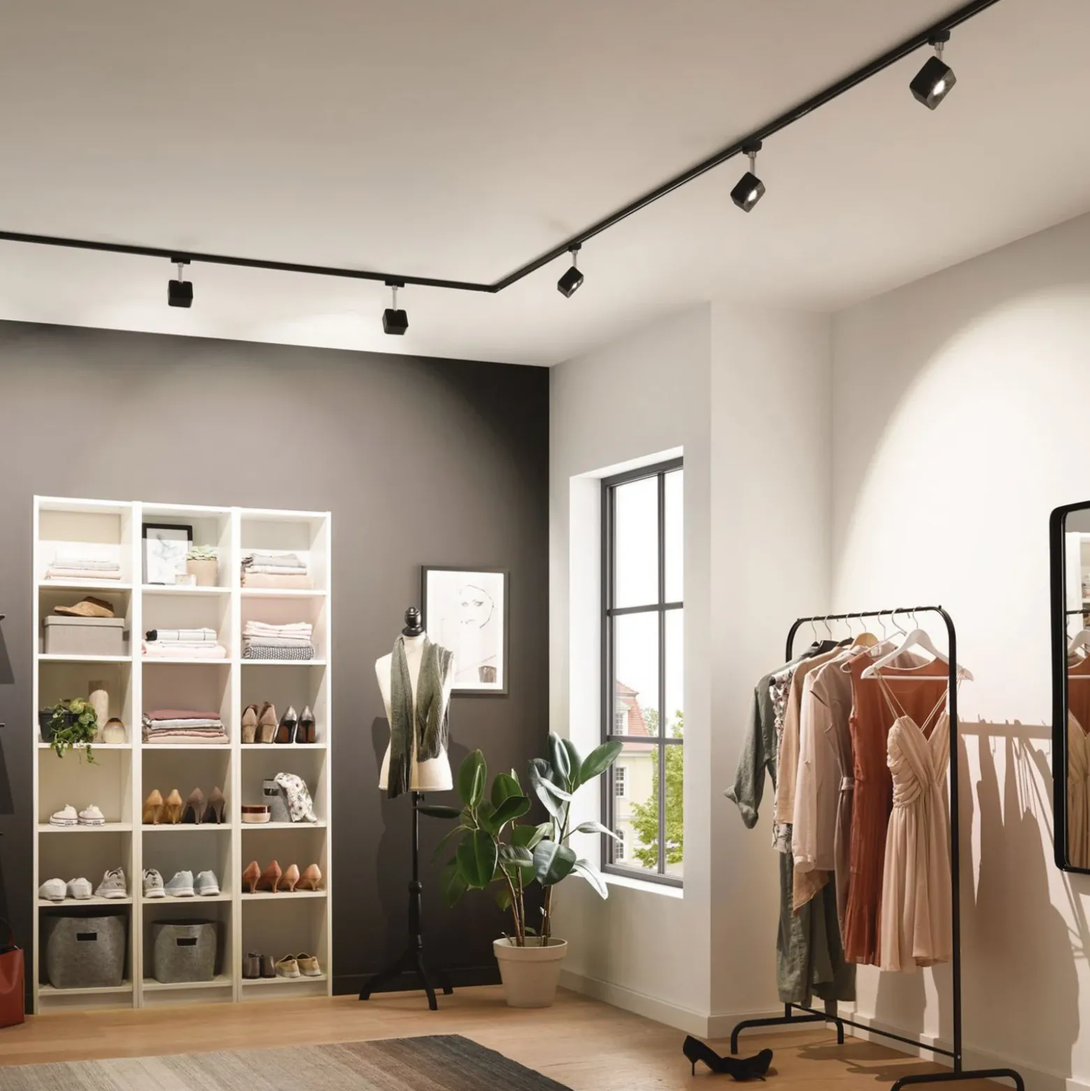 Paulmann URail foco Cube negro atenuable 4.000 K