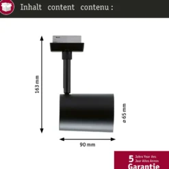Paulmann URail foco de riel Luxe, negro mate, GU10
