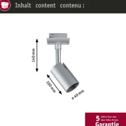 Paulmann URail-foco de riel Pure I, cromo mate, GU10, metal