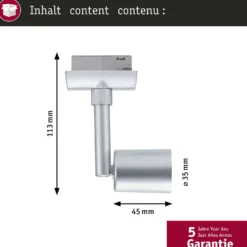 Paulmann URail foco de riel Salt, cromo mate, GU10