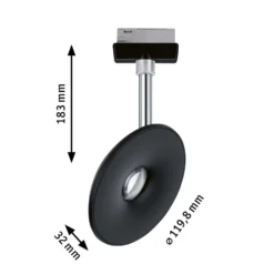 Paulmann URail foco LED Esfera 2.700K negro