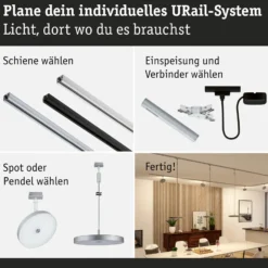 Paulmann URail Hildor colgante LED 3.000K cromo