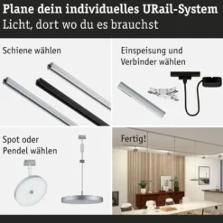 Paulmann URail Hildor colgante LED cromo 4.000K