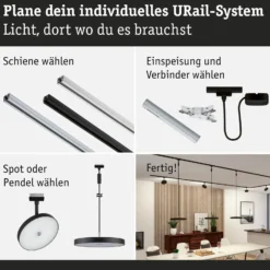 Paulmann URail Hildor foco LED negro 4.000K