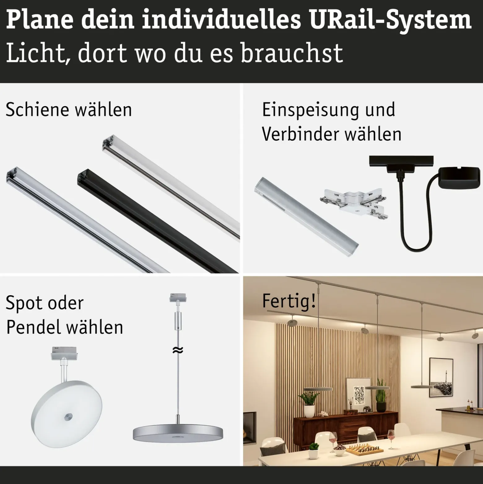 Paulmann URail Hildor foco LED cromo 3.000K