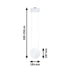 Paulmann URail LED colgante Alejandro, blanco señal, 3000K, atenuable.