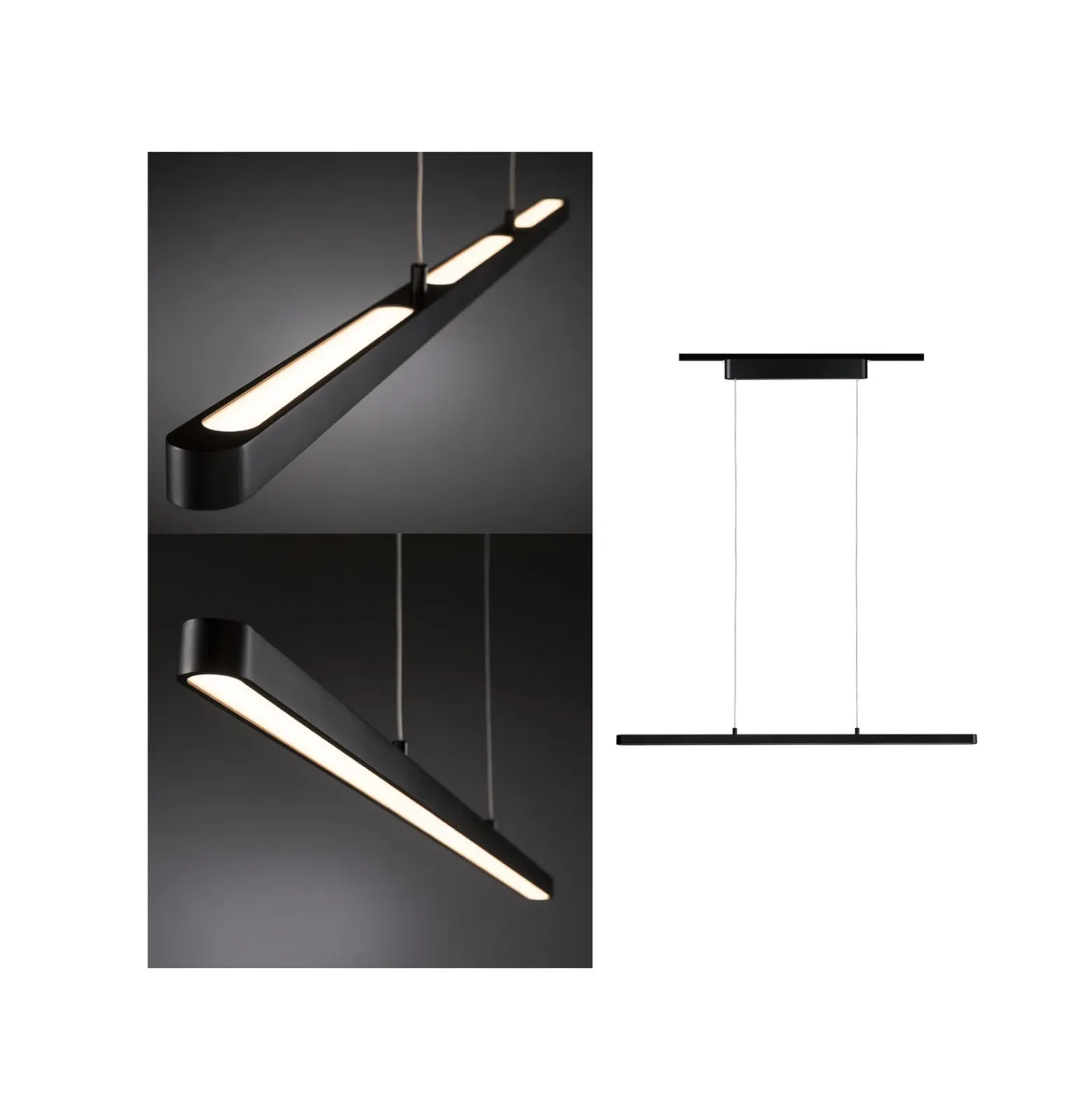 Paulmann URail Lento lámpara colgante LED, negro mate