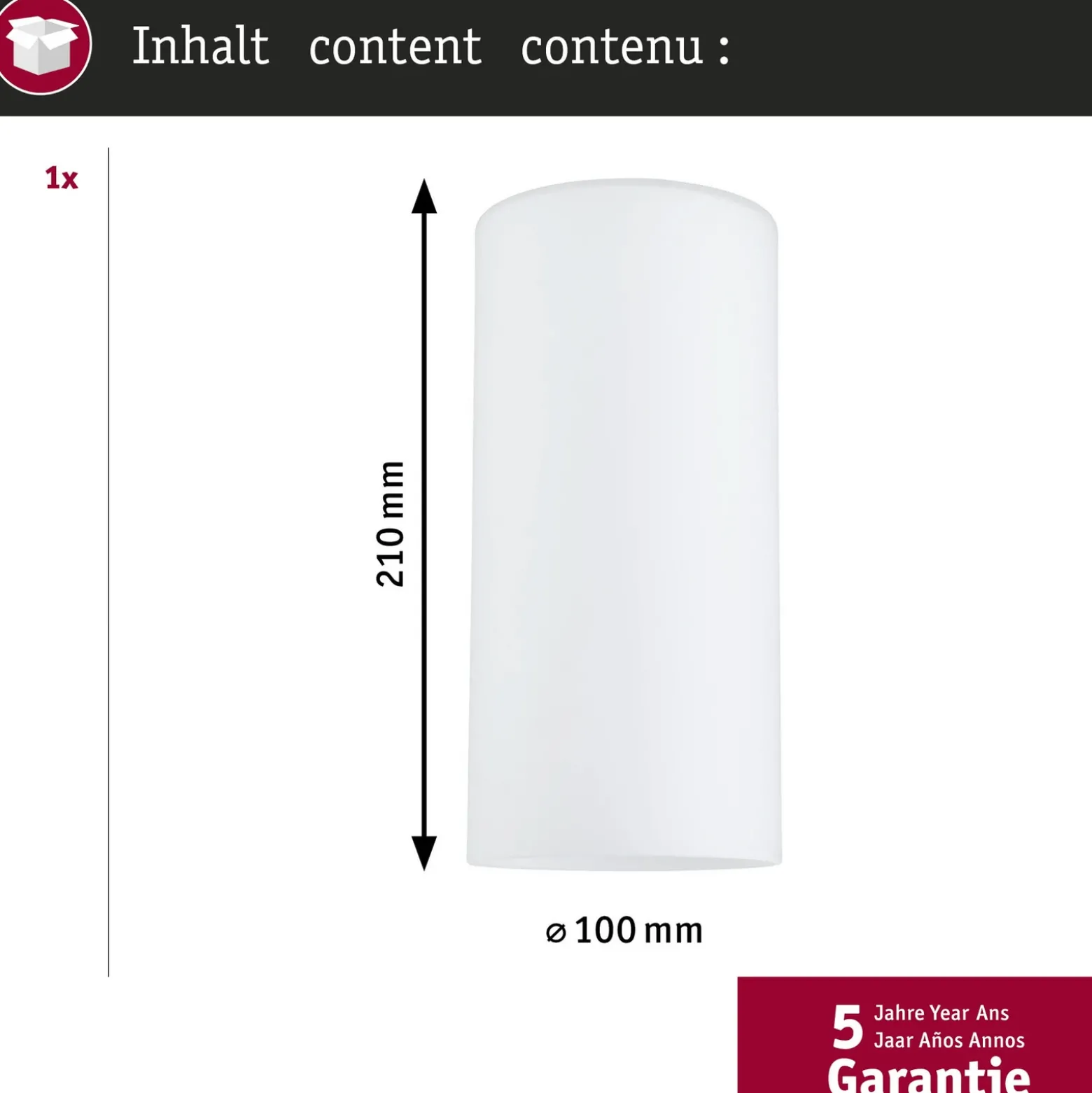 Paulmann URail pantalla Raja 2Easy, opal, Ø 10 cm