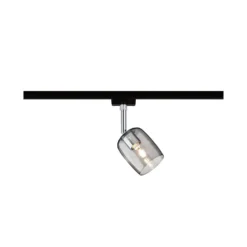 Paulmann URail Spot Blossom negro, cristal ahumado