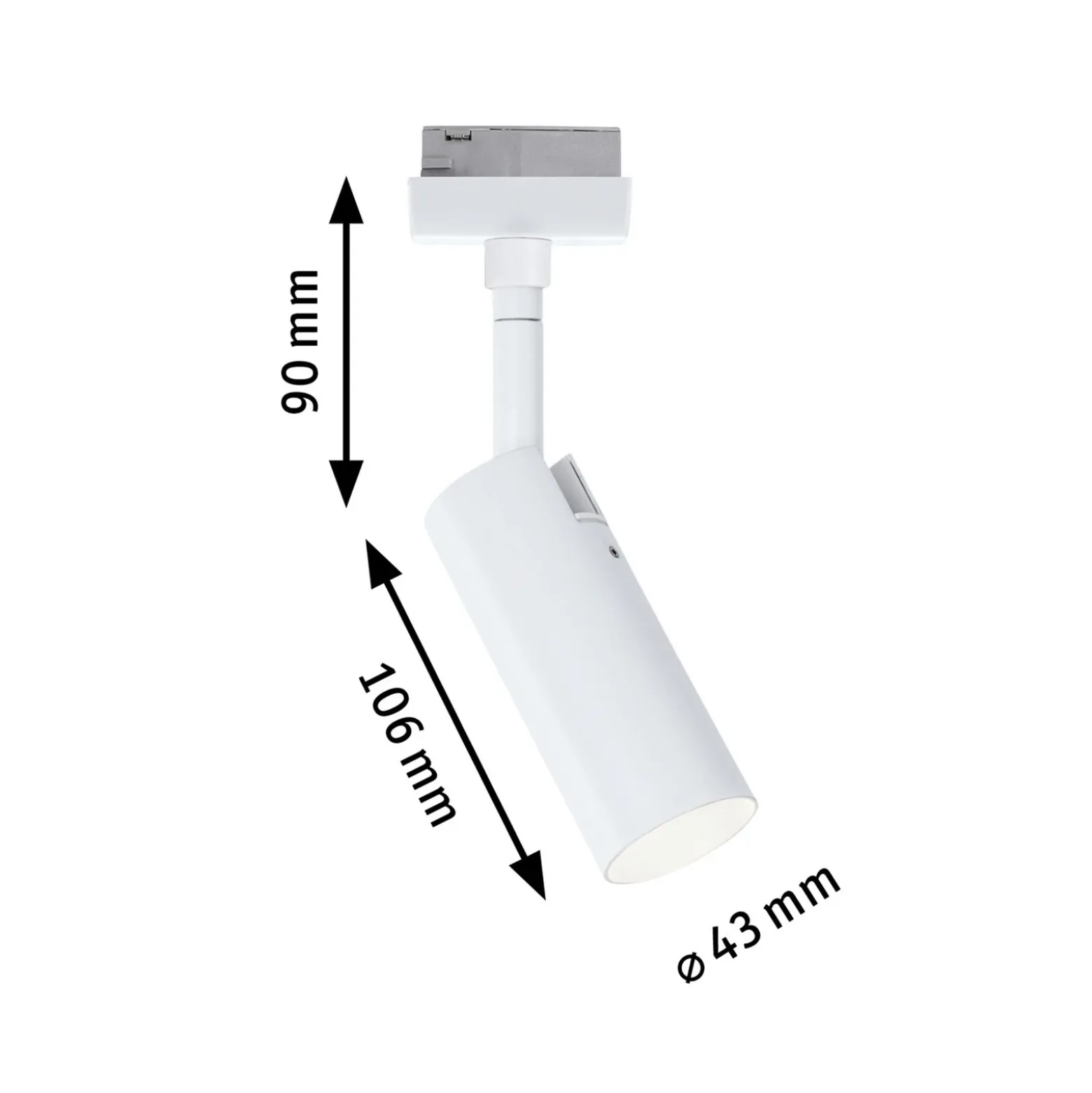 Paulmann URail Tubo foco, atenuable en 3 niveles, 3000 K, blanco señal