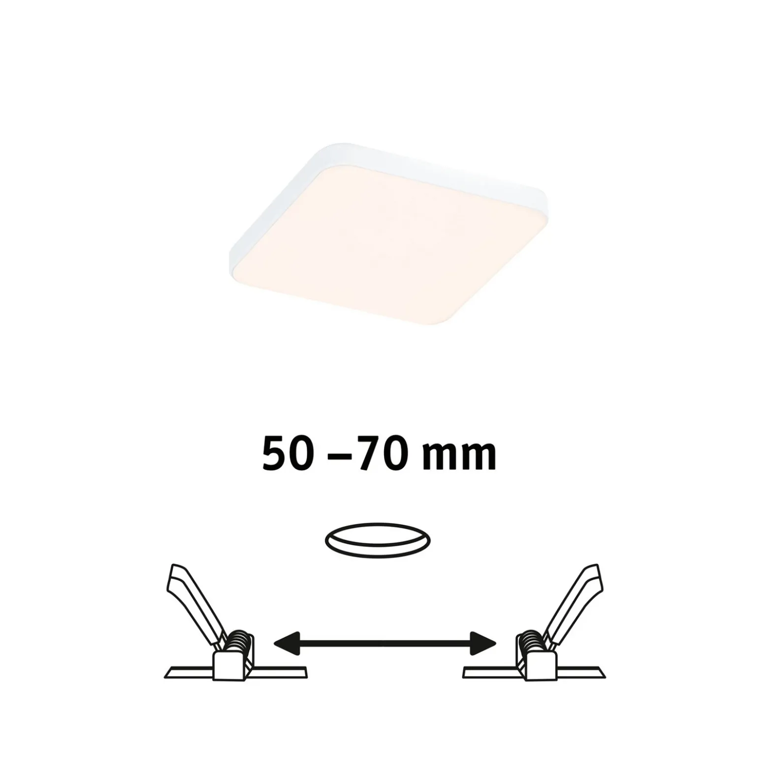 Paulmann Veluna Edge IP44 3000K atenuador 9x9cm