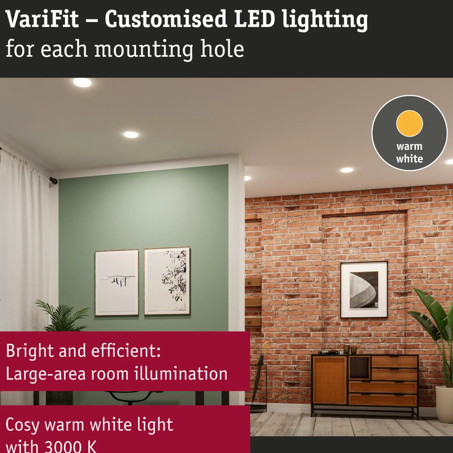 Paulmann Veluna Edge LED empotrable IP44 3.000K Ø 12cm