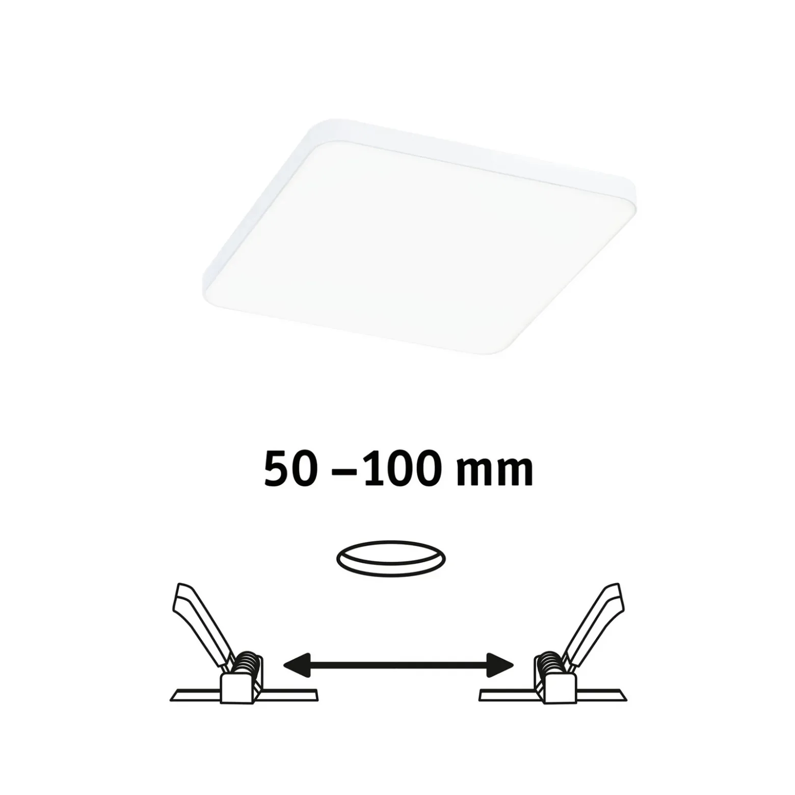 Paulmann Veluna Edge LED empotrable IP44 4000K 12x12cm