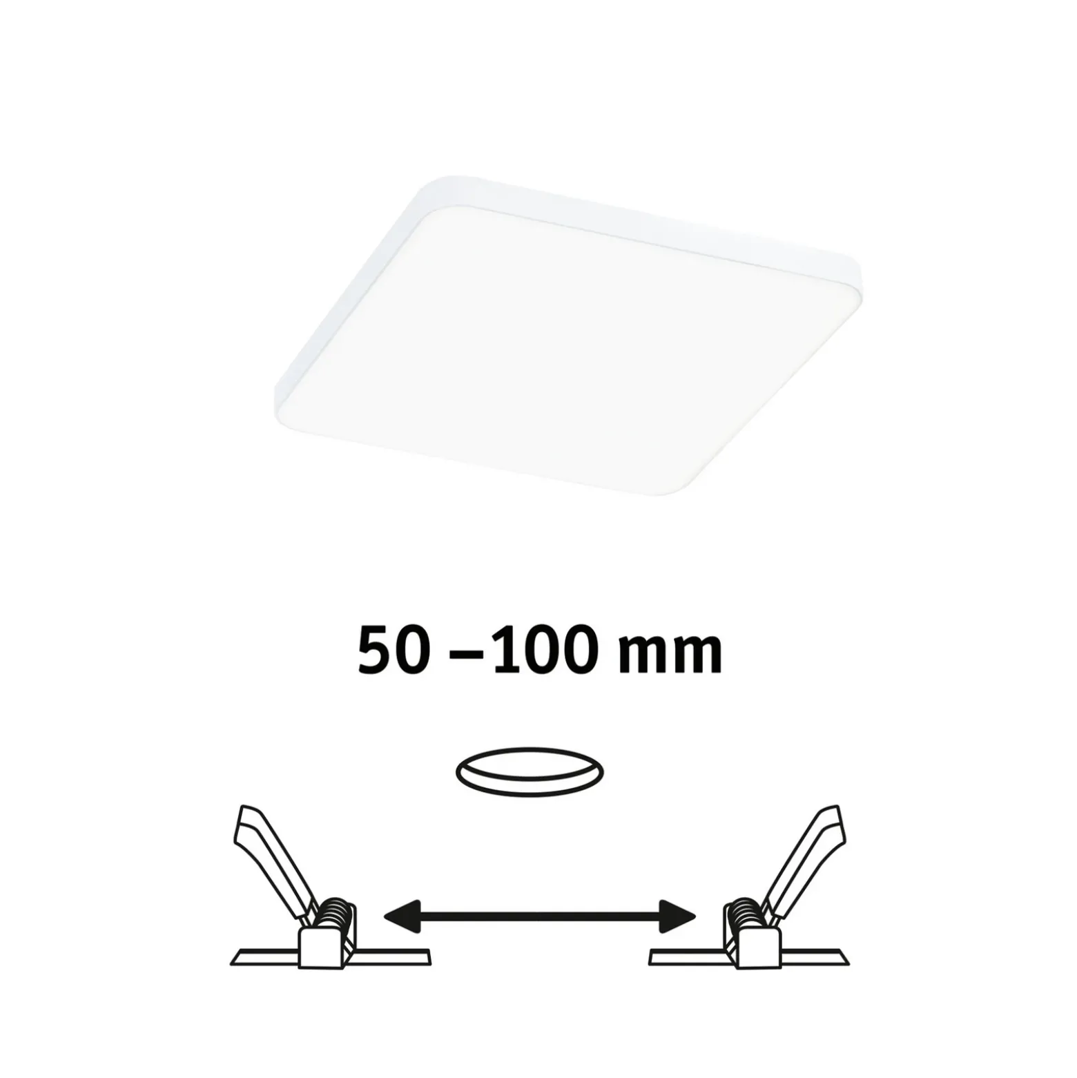 Paulmann Veluna Edge LED empotrable IP44 4000K 12x12cm