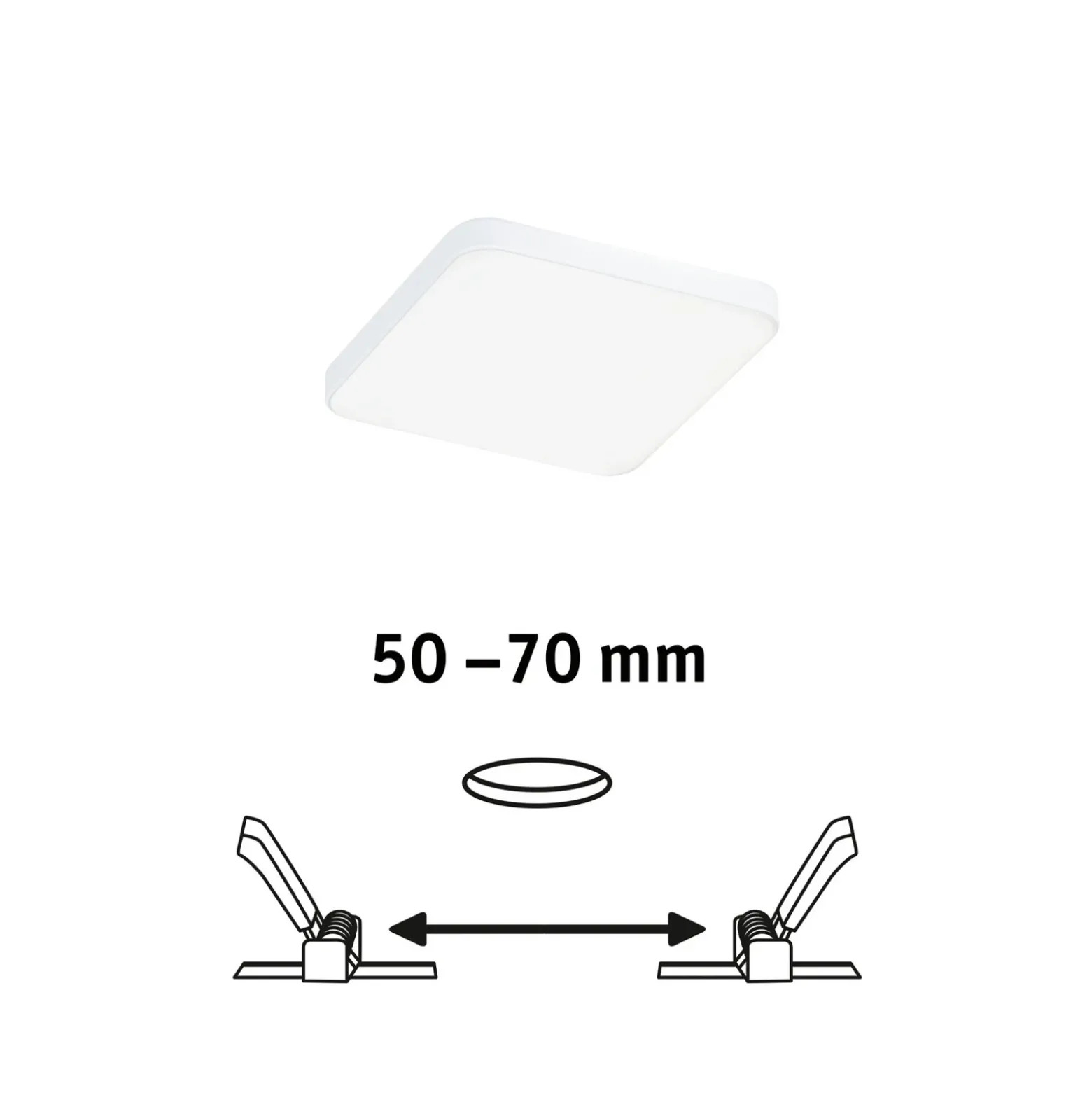 Paulmann Veluna Edge LED empotrable IP44 4000K 9x9cm