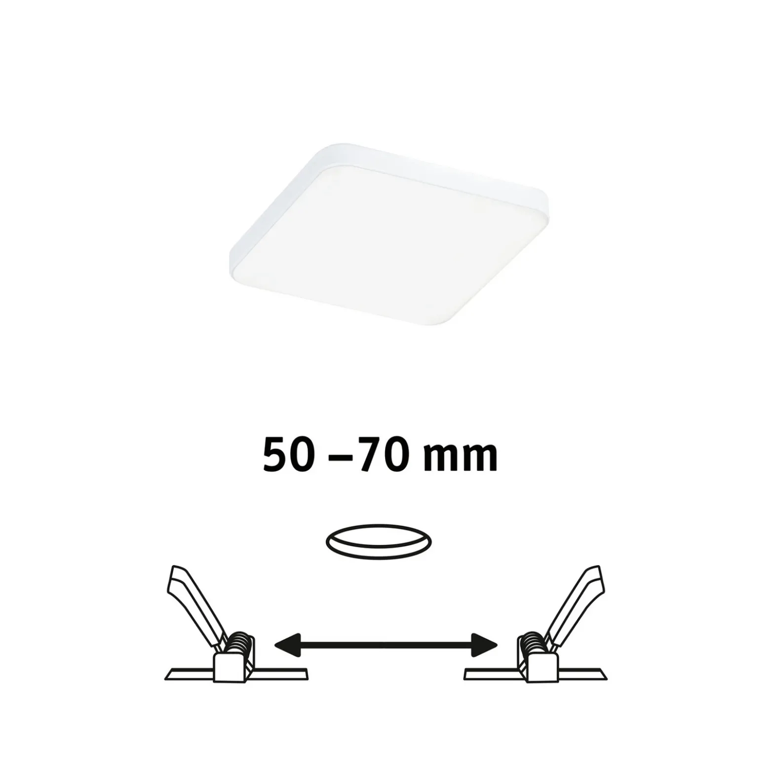 Paulmann Veluna Edge LED empotrable IP44 4000K 9x9cm
