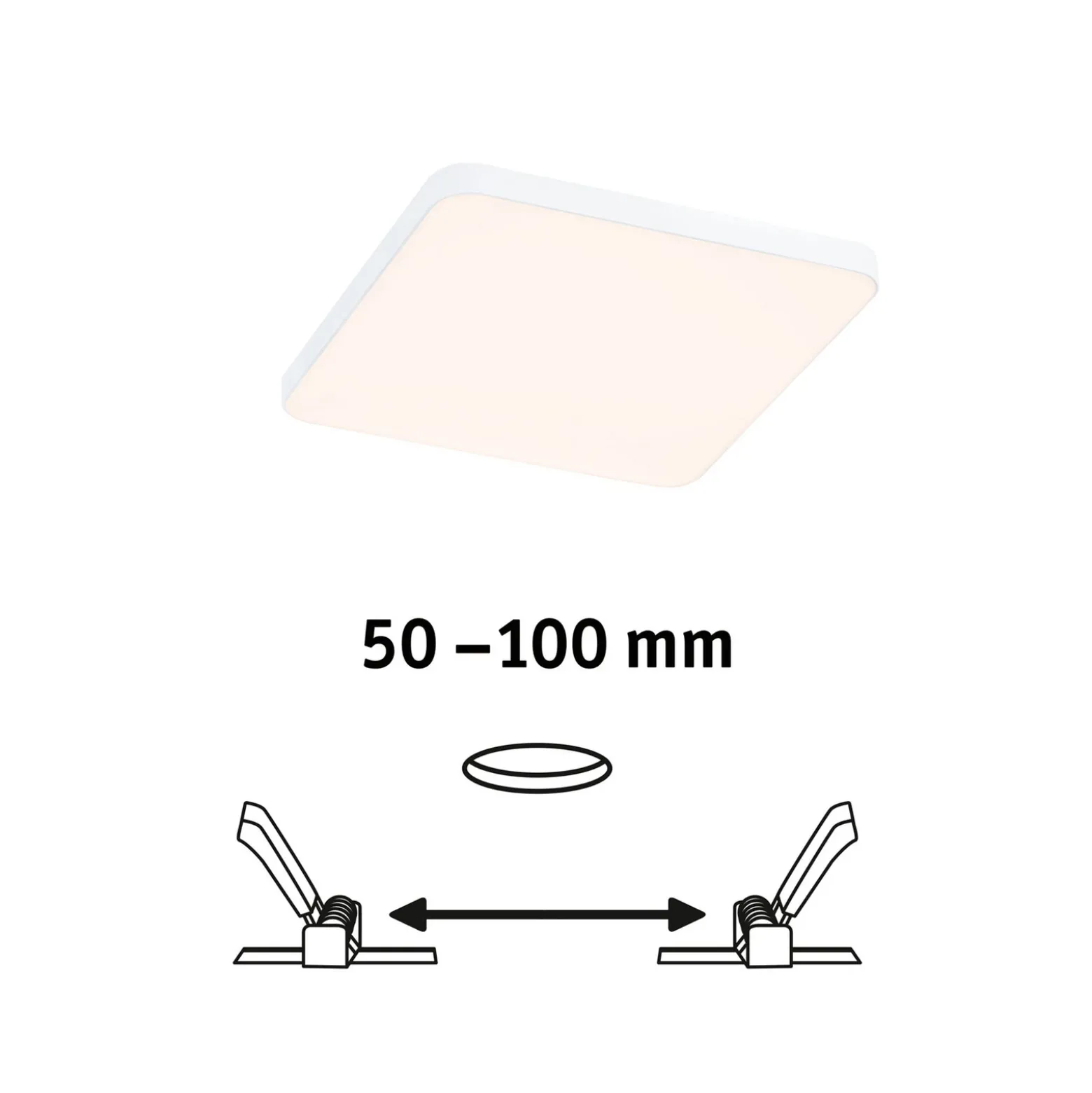 Paulmann Veluna Edge LED empotrable IP44 3000K 12x12cm