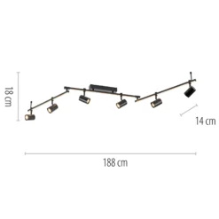 Paul Neuhaus Downlight LED Barik, 188 cm, regulable