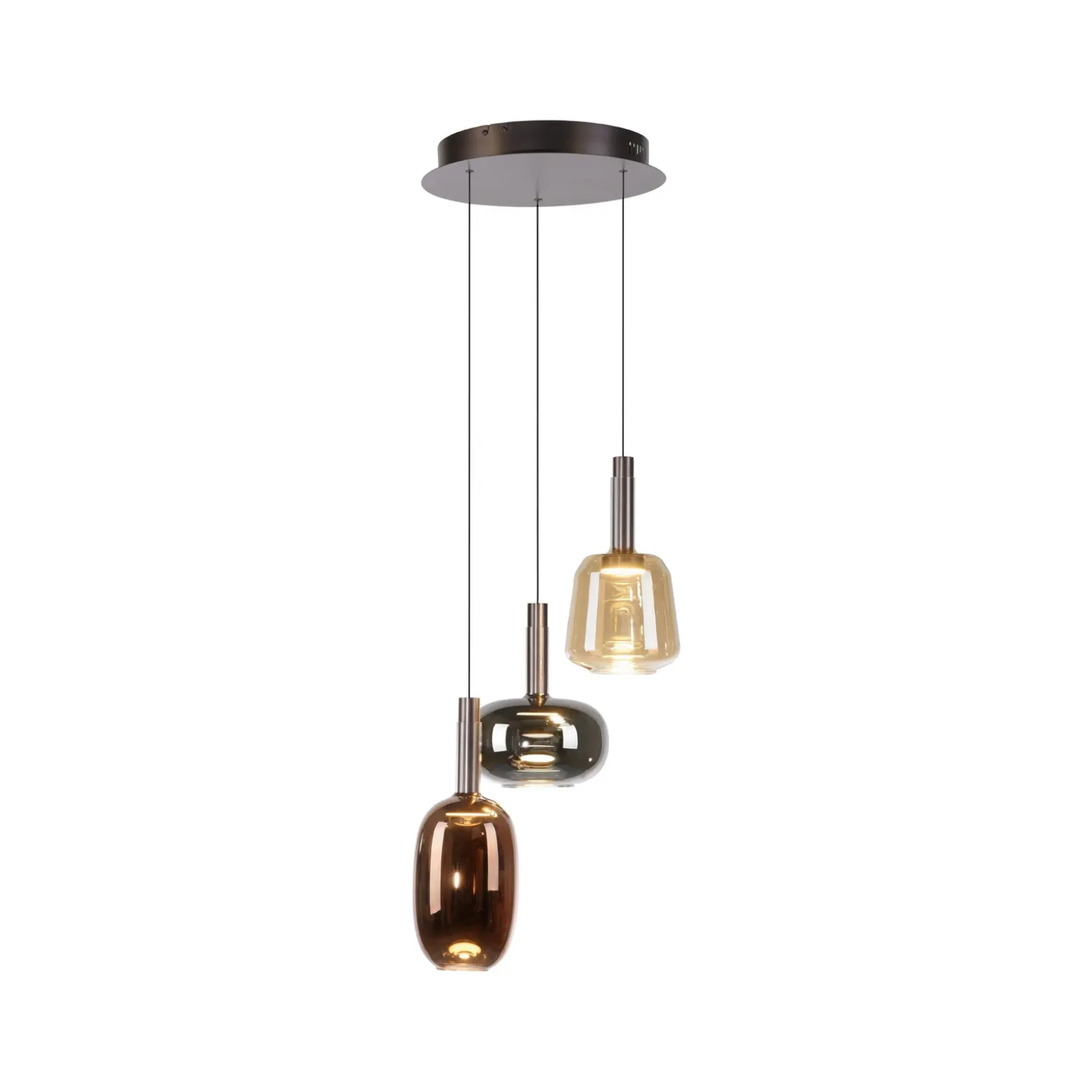Paul Neuhaus Irides lámpara colgante LED, Ø 43 cm, color, cristal