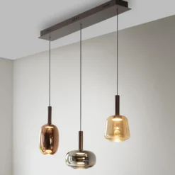 Paul Neuhaus, Irides lámpara colgante LED, longitud 90 cm, color, vidrio