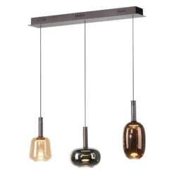Paul Neuhaus, Irides lámpara colgante LED, longitud 90 cm, color, vidrio