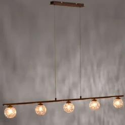 Paul Neuhaus lámpara colgante Greta, 132 cm, 5 luces, metal, G9