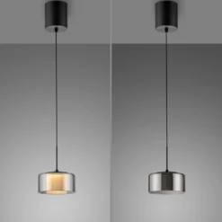 Paul Neuhaus lámpara colgante LED Rika, Ø 15 cm, cristal, atenuable